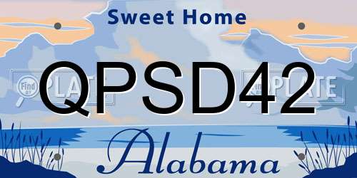 QPSD42 Alabama License Plate