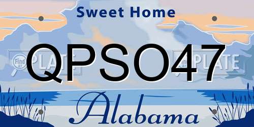 QPSO47 Alabama License Plate
