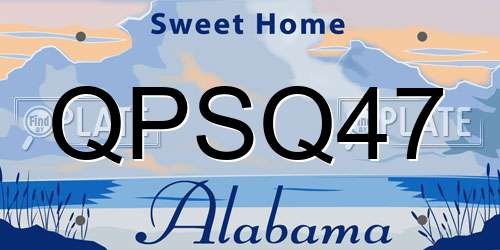 QPSQ47 Alabama License Plate