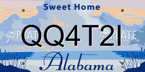 QQ4T2I Alabama License Plate