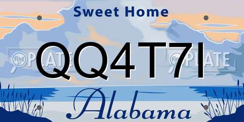 QQ4T7I Alabama License Plate