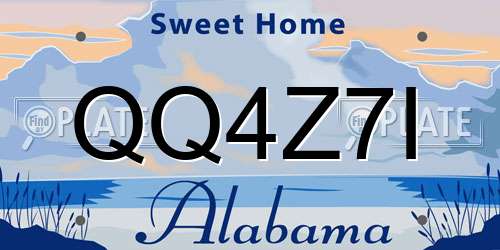 QQ4Z7I Alabama License Plate