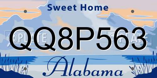 QQ8P563 Alabama License Plate