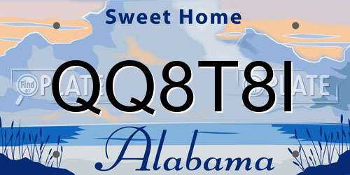 QQ8T8I Alabama License Plate