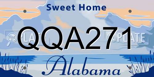 QQA271 Alabama License Plate