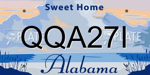 QQA27I Alabama License Plate
