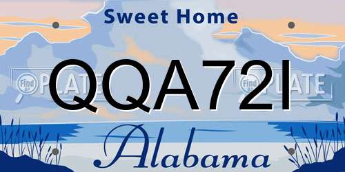 QQA72I Alabama License Plate