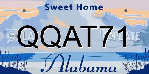 QQAT71 Alabama License Plate