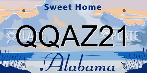 QQAZ21 Alabama License Plate