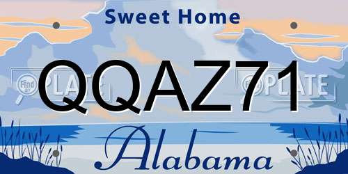 QQAZ71 Alabama License Plate