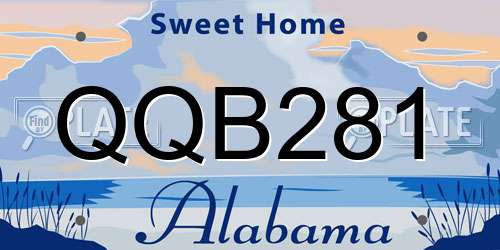 QQB281 Alabama License Plate