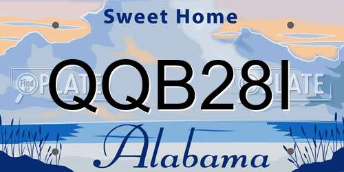 QQB28I Alabama License Plate