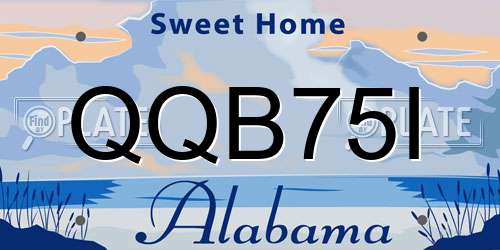 QQB75I Alabama License Plate