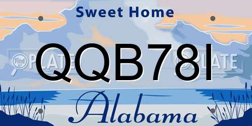 QQB78I Alabama License Plate