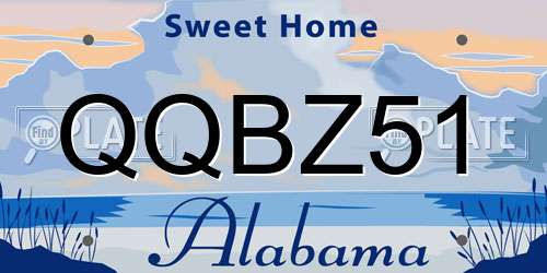 QQBZ51 Alabama License Plate