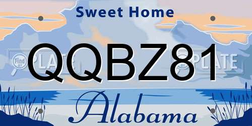 QQBZ81 Alabama License Plate