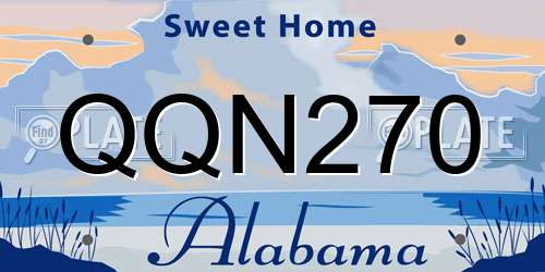 QQN270 Alabama License Plate