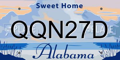 QQN27D Alabama License Plate
