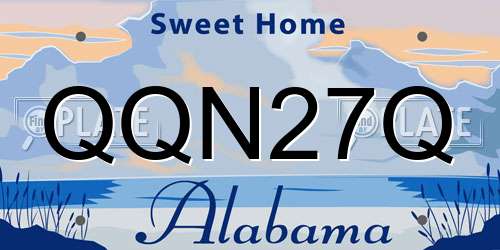QQN27Q Alabama License Plate