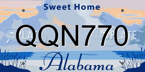 QQN770 Alabama License Plate