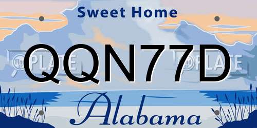 QQN77D Alabama License Plate