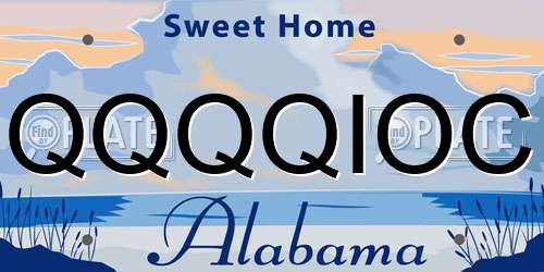 QQQQIOC Alabama License Plate