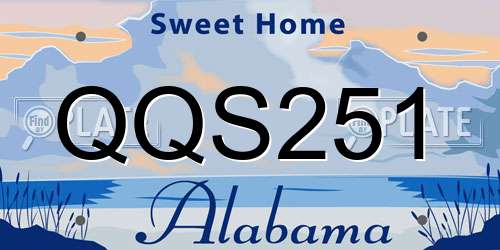QQS251 Alabama License Plate