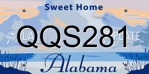 QQS281 Alabama License Plate