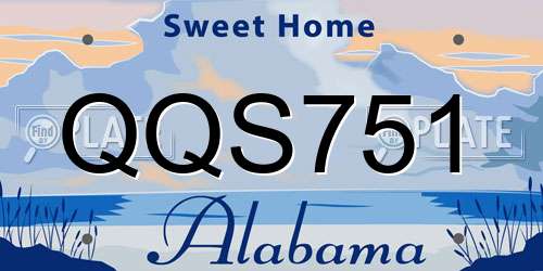 QQS751 Alabama License Plate