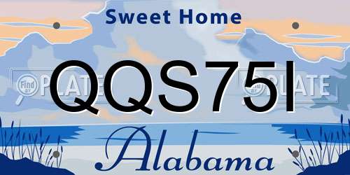 QQS75I Alabama License Plate