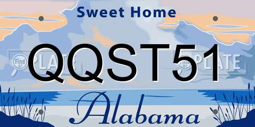 QQST51 Alabama License Plate