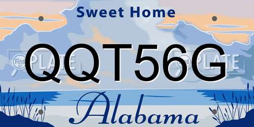 QQT56G Alabama License Plate