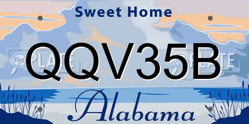 QQV35B Alabama License Plate