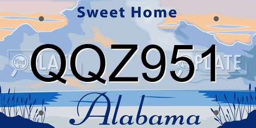 QQZ951 Alabama License Plate