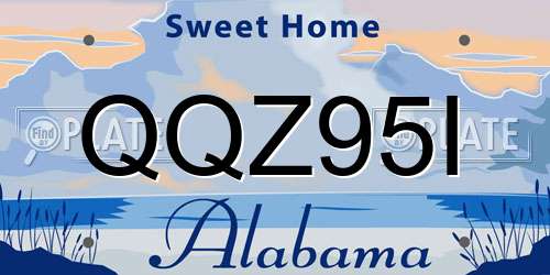 QQZ95I Alabama License Plate