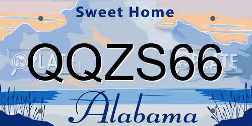 QQZS66 Alabama License Plate