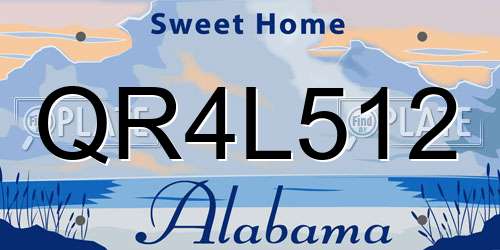 QR4L512 Alabama License Plate