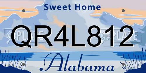 QR4L812 Alabama License Plate