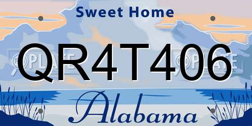 QR4T406 Alabama License Plate