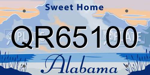 QR65100 Alabama License Plate