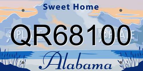 QR68100 Alabama License Plate