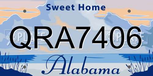QRA7406 Alabama License Plate