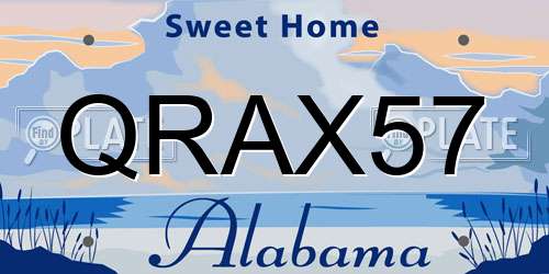 QRAX57 Alabama License Plate