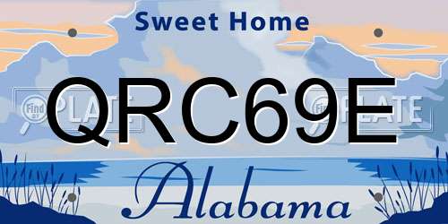 QRC69E Alabama License Plate
