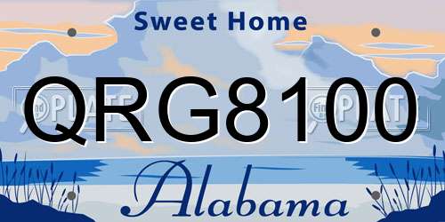 QRG8100 Alabama License Plate
