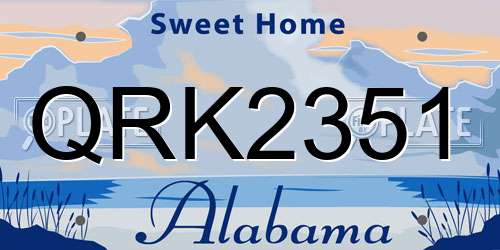 QRK2351 Alabama License Plate