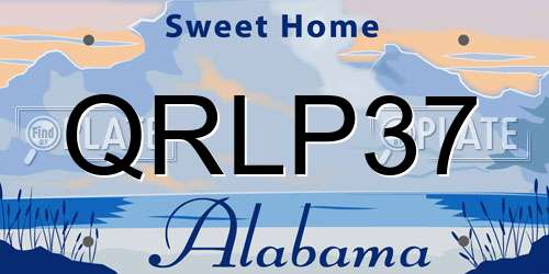 QRLP37 Alabama License Plate