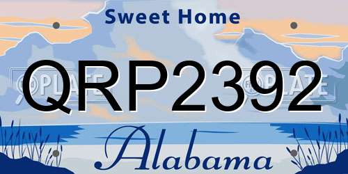 QRP2392 Alabama License Plate