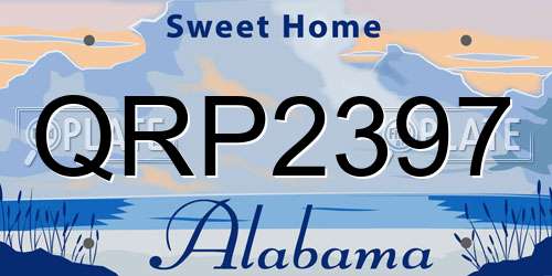 QRP2397 Alabama License Plate