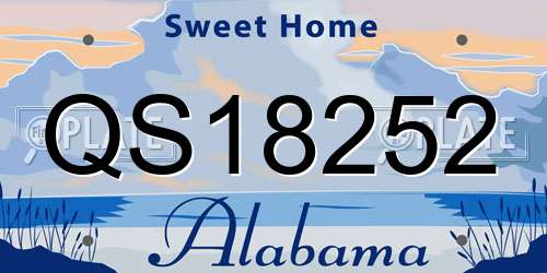 QS18252 Alabama License Plate